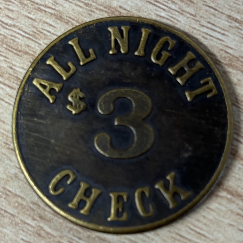 - brothel coin brass token" All night $3 check" The octoroon Los Angeles - Picture 2 of 2